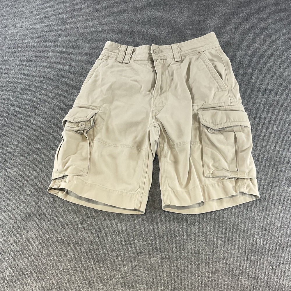 Polo Ralph Lauren Mens Khaki Tan Classic Polo Chino Cargo Shorts Size 29 Cotton